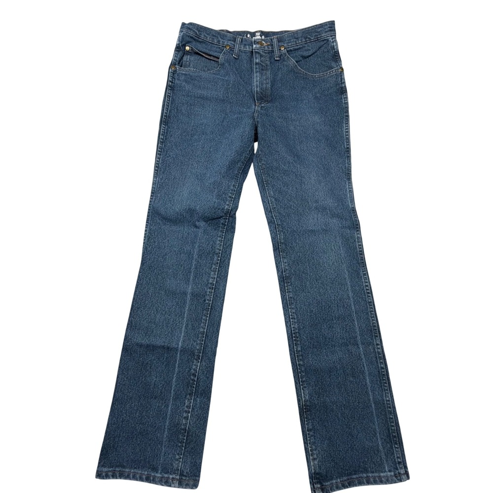 Vintage Wrangler Cowboy Cut Jeans 34x34 Blue Cotton Blend 90s Straight Leg